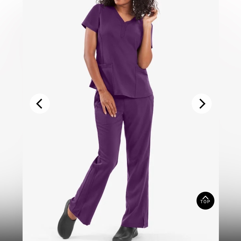 Healing Hands Purple Medical Scrub Set - Two-Piece Top & Pants